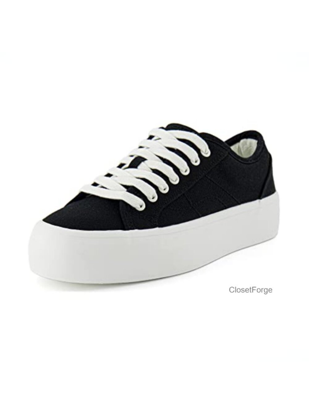 Canvas Platform Sneakers Memory Foam Cushioned Lace-Up Casual Women's Shoes